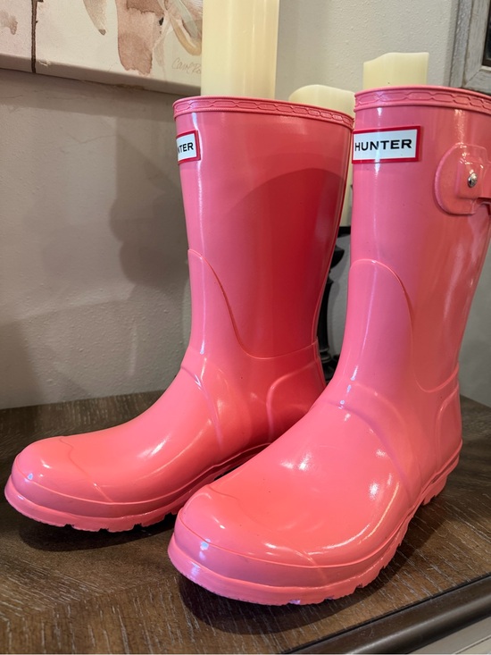 Hunter Shoes - Hunter original short rain boots Pink Gloss Sz 8